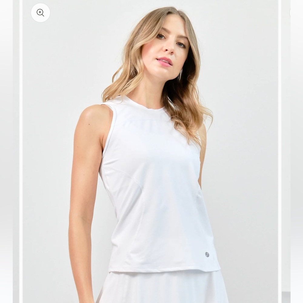 White Sleeveless Lija Tennis Tank
